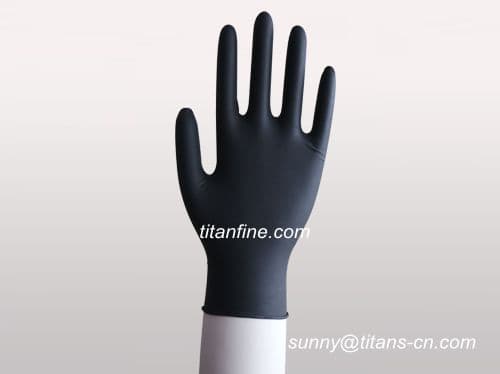 black nitrile exam gloves
